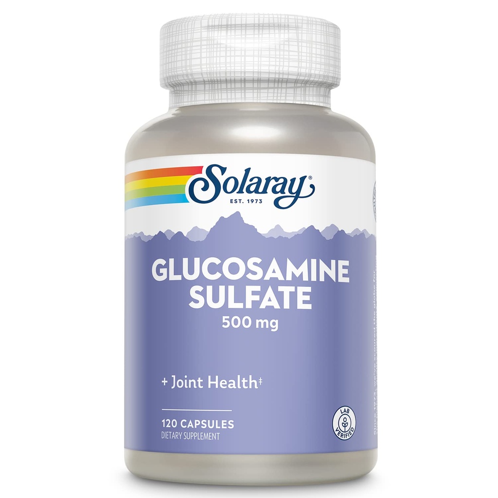 SOLARAY Glucosamine硫酸塩500のmgの 健康な接合箇所の柔軟性及び弾性サポート(60のサーブ、120 CT)