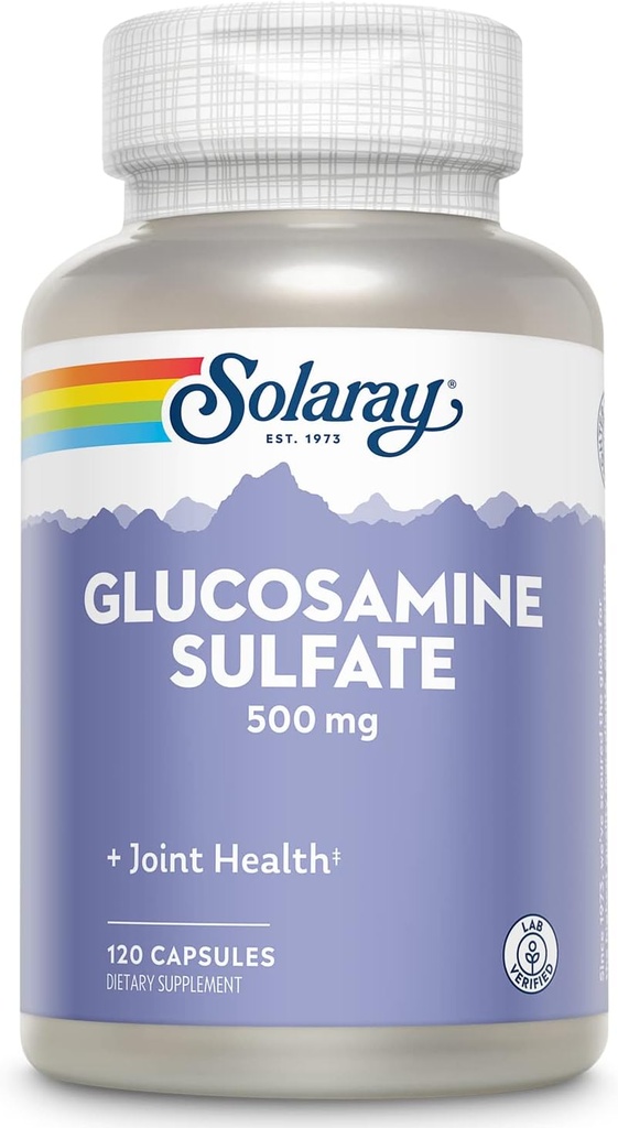 SOLARAY Glucosamine硫酸塩500のmgの 健康な接合箇所の柔軟性及び弾性サポート(60のサーブ、120 CT)