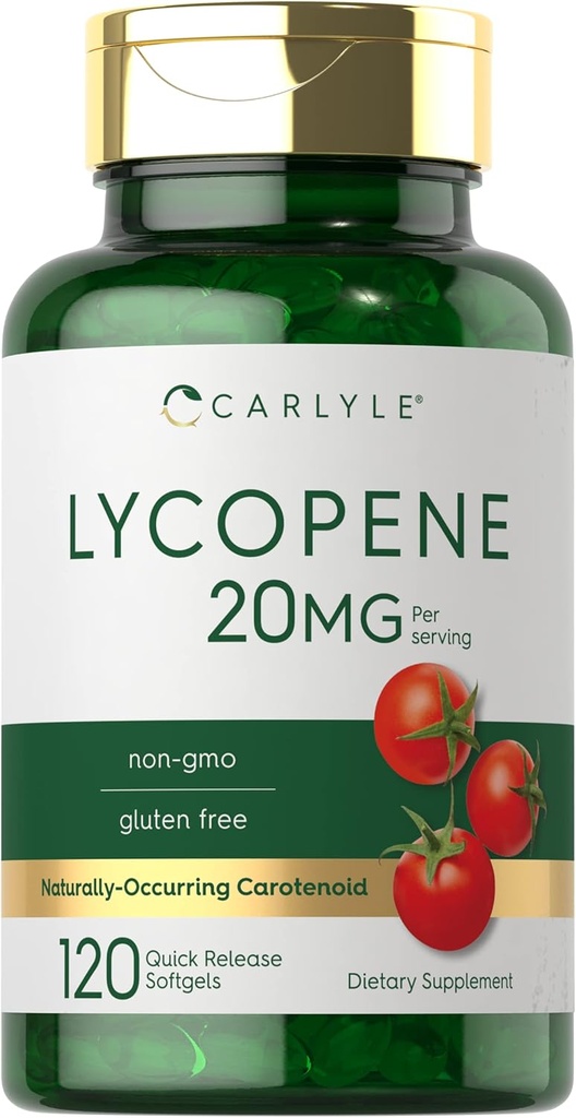Carlyle Lycopene | 20mg | 120 Softgels | 非GMO&グルテンフリーサプリメント