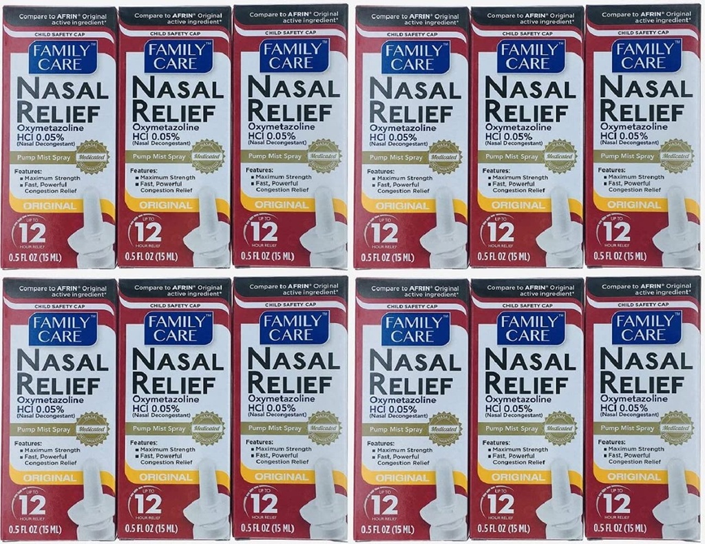 (12パック)鼻の救助のスプレー、12時間のポンプ 霧(Oxymetazoline HCL) 0.5のflのoz