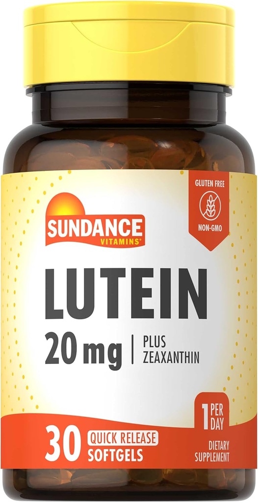 Sundance Lutein 20mg | 30 Softgels | ゼアキサンチン | GMO・グルテンフリーサプリメント