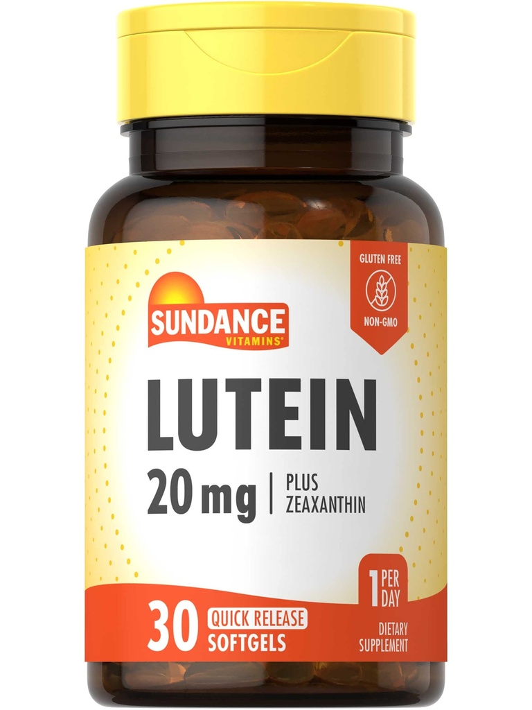 Sundance Lutein 20mg | 30 Softgels | ゼアキサンチン | GMO・グルテンフリーサプリメント