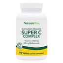 NaturesPlusスーパーCコンプレックス、サステンドリリース - 1000mg、90ベジタリアンタブレット - 高効力免疫サポートサプリメント、抗酸化剤 - 吸収を強化 - グルテンフリー - 90サービング