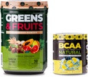 Nutrology Greens&Fruits Powder-Naturally Sourced Superfood, Vanilla Cinnamon (30 サービング) BCAA Natural, Plant based BCAA Powder, Lemonade Flavor (30 サービング)
