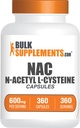 BulkSupplements.com N-アセチルL-Cysteineカプセル - N-アセチルCysteine 600mg、NACサプリメント - カプセルあたり600mg、グルテンフリーグルテン - サービングあたり1 NACカプセル、360カプセル(パッケージ1)