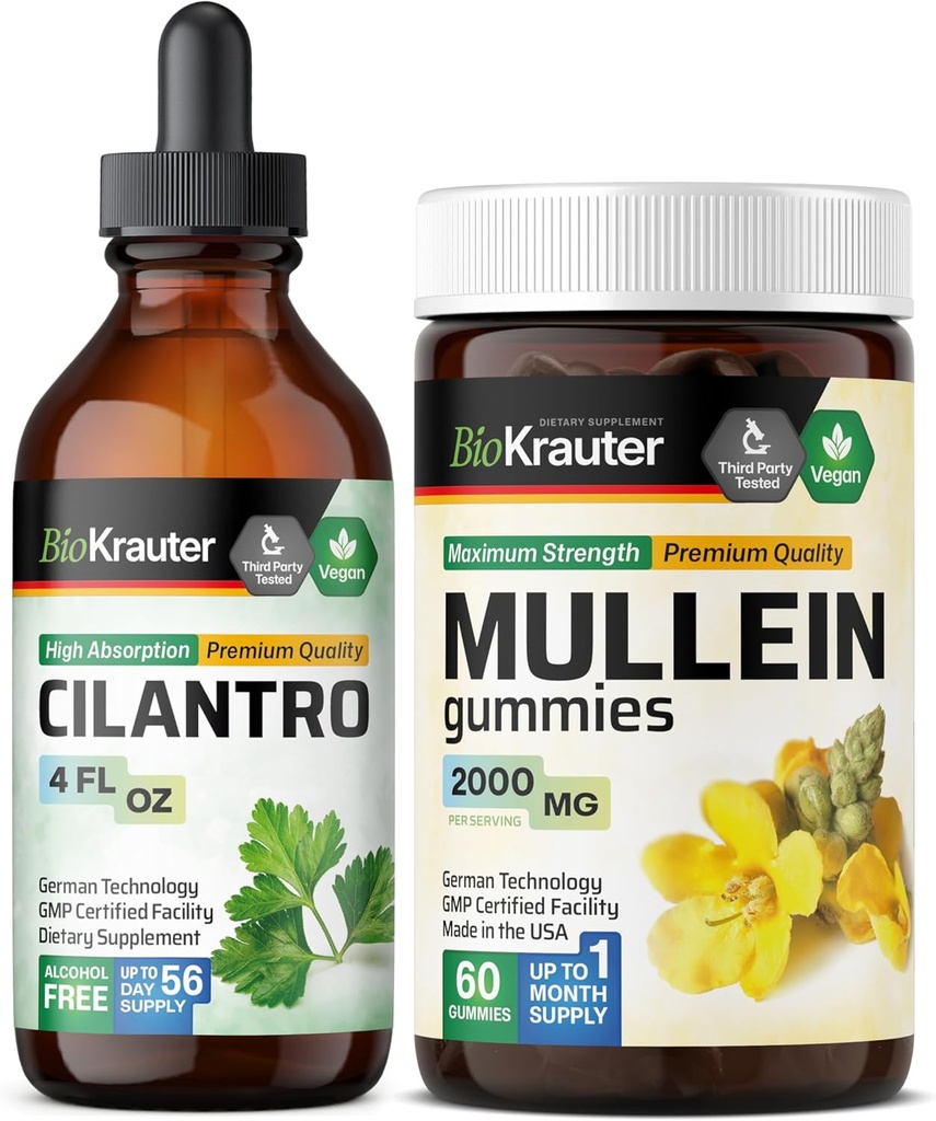 BIO KRAUTER Cilantro Tincture 4 Fl. Oz. & Mullein 60グミ