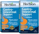 HERBIONナチュラル胃腸サポートハーブブレンド アップセット胃の救済、消化管の健康と機能、時差の酸摂取、健康な腸のフローラ、60ベジカプス - 2のパック