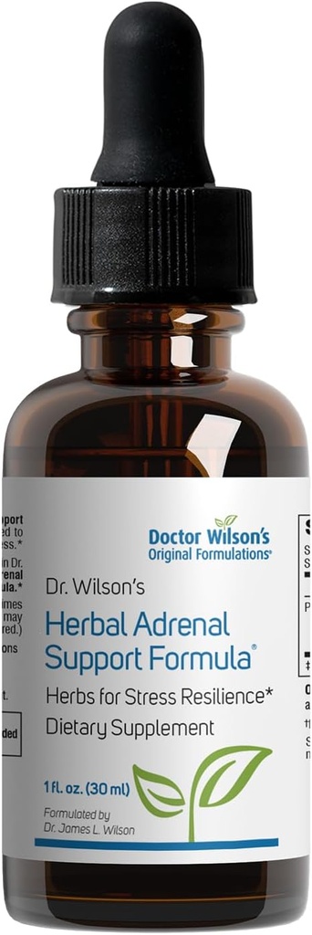 Dr Wilson's Herbal Adrenal Support Formula adaptogenic Herbs for Daily use, Sleep and Energy Support 1 Liquid oz