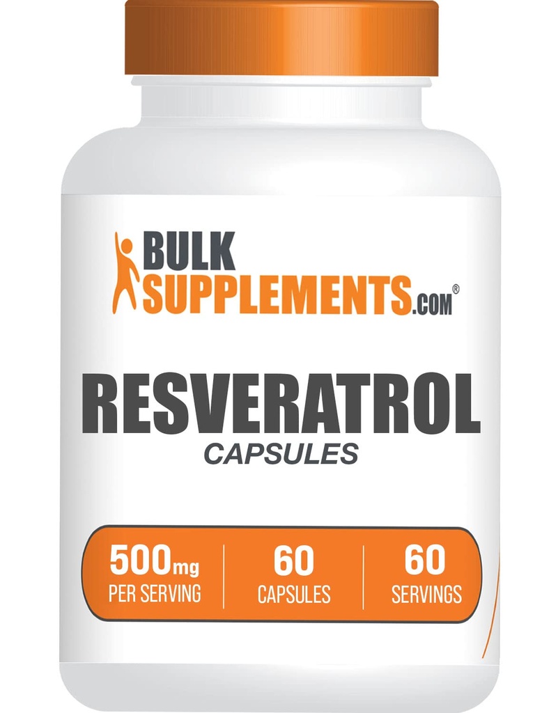 BulkSupplements.comレスベラトロールカプセル - レスベラトロールサプリメント、ポリゴンCuspidatum、レスベラトロール500mg - 抗酸化剤サプリメント、レスベラトロールピル - サービングあたり1カプセル、60カプセル