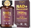 NADの補足、Liposomal NAD+ Resveratrol、NAD Resveratrolの補足-老化の防衛、エネルギー、焦点のためのNAD+を後押しして下さい-超酸化防止カプセル、75