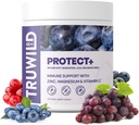TruWild Protect+ビーガン免疫サポート&抗酸化剤、すべての天然ビタミンC、亜鉛、マグネシウム、レスベラトロール、アサイ、非GMO、グルテンフリーカプセルサプリメント米国cGMPで作られた、30サービング