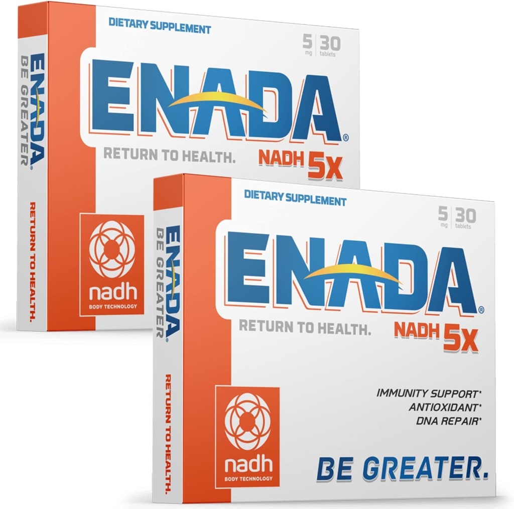 ENADAの新しい5MG NADHの補足(還元NAD)よりNMN   免疫、DNAの修理、酸化防止を支える天然エネルギーの補足  エネルギーおよび記憶ブースターとしてセルブ | 60のタブレット...