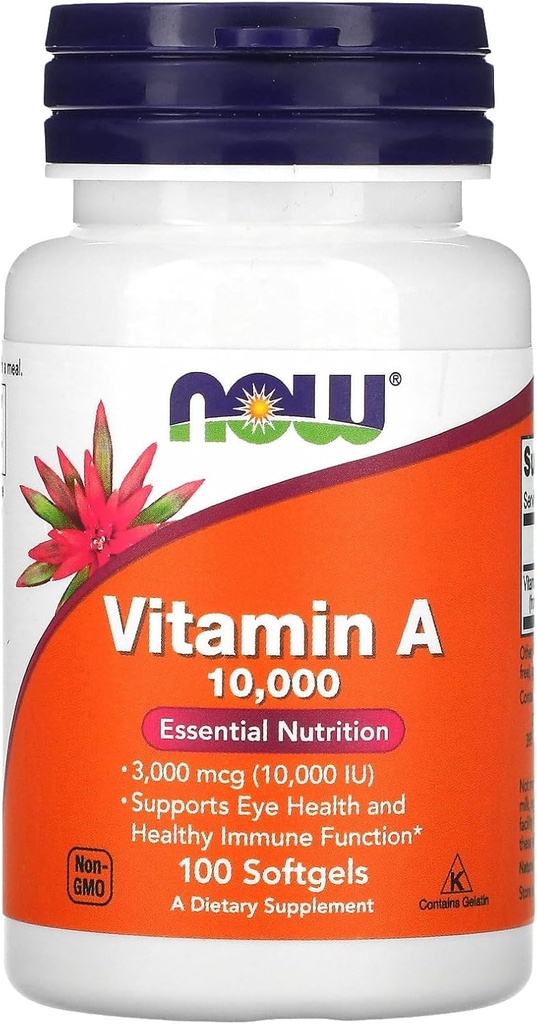 Now Foods Vitamin A 10,000 IU 100 Sgels