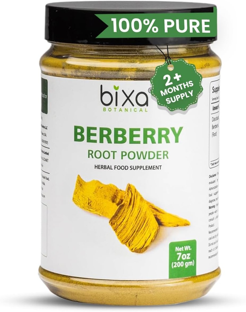 bixa BOTANICAL Berberry Root Powder | Berberis Aristata(Daruharidra) | Ayurvedic Herbal Supplement | グルテンフリー、非GMO、蒸気処理、ビーガン、100%ピュア | ハーブヘリテージ200g / 7oz