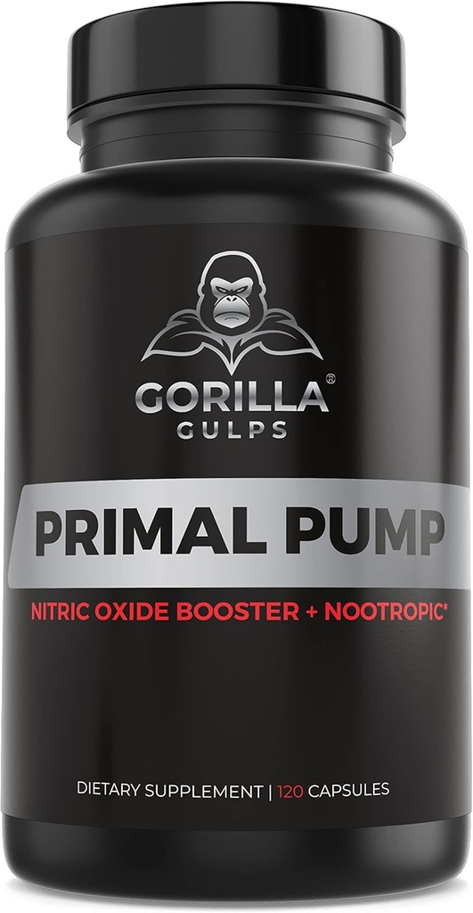 Gorilla Gulps - Primal Pump Nitric Oxideの補足のNootropic 1500mg Nitrosigine L Arginine及びビートは筋肉成長、ポンプ、血の流れ、エネルギー及び焦点-最高の強さのプレワークアウトN.O.のブースターのために根絶します