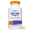 OmegaVia EPA 500の浄化されたオメガ3の魚油の補足、トリグリセリドの形態、バープレスの魚油、非GMOのグルテンフリー、IFOS 5-Star、120 Softgelsの500のmg EPA