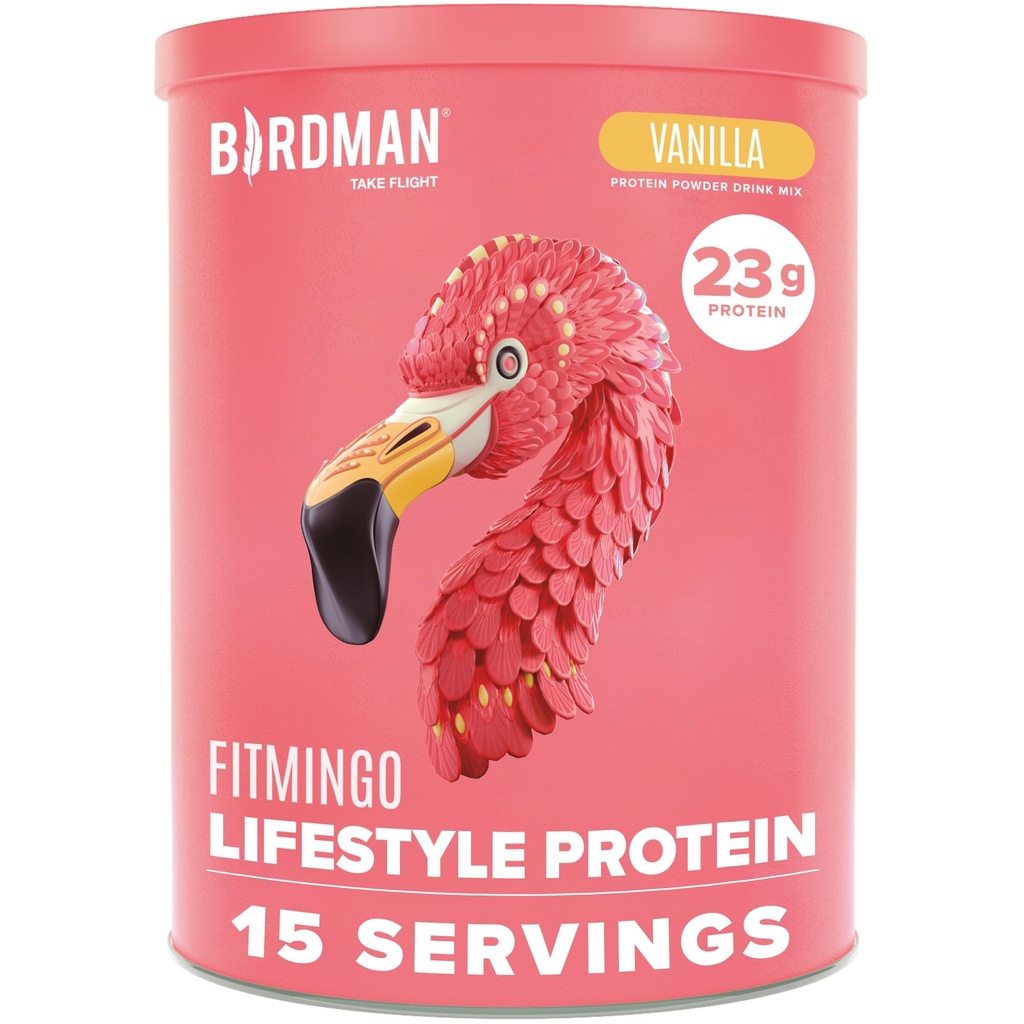 BIRDMAN Fitmingoビーガンプロテインパウダーとイノシトール、コラーゲンブースター、ヒアルロン酸とビタミン | 低炭水化物、乳フリー、低カロリー | 23g 植物ベース 青ベリープロテインパウダー ミオイノシトール