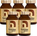Fucoidan Powered with AHCC® Brown Seaweed Immunity Supplement with High Purity Organic Mekabu Mozuku Agaricus 5 Bottles - 800 Vegetable Capsules Made in Japan