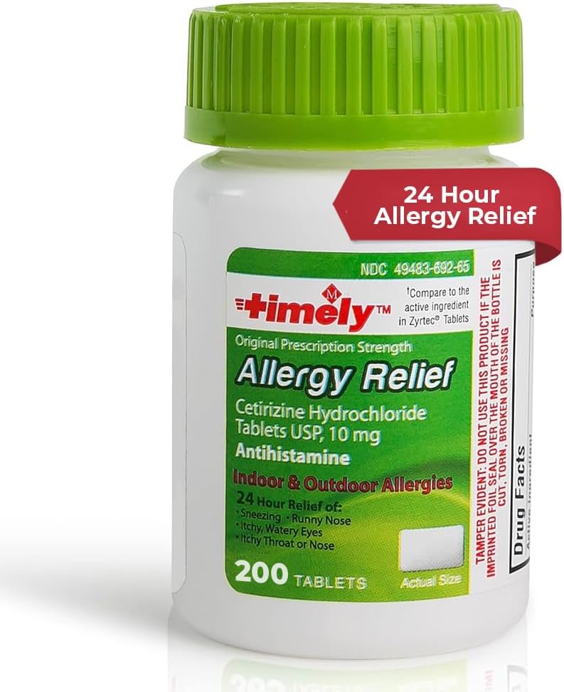 株式会社タイムキャップ LABS 時機を得たCetirizine HCl 10のMg 200のタブレット-Sneezingからの24時間のアレルギーの救助、Rannyの鼻、Itchy水目のアイ、Itchyの喉、鼻-屋内および屋外のアレルギーの薬