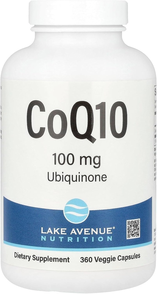 レイクアベニューCoQ10栄養 - Ubiquinoneサプリメント - 抗酸化活性を促進 - グルテンフリー、非GMO - 100mg - 360ベジギーカプセル