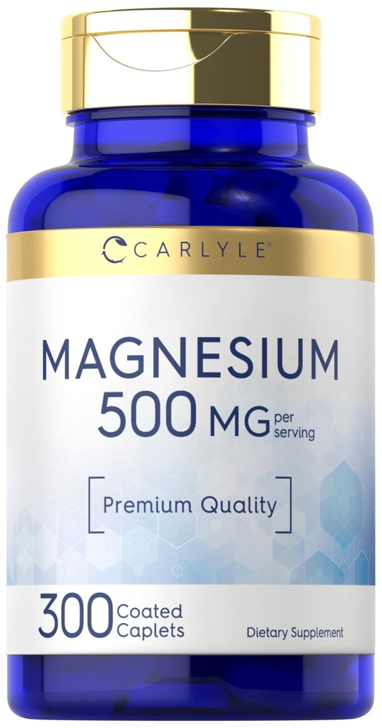 キャレルマグネシウム500mg | 300 コーティングカプレット | ベジタリアン・非GMO・グルテンフリー対応サプリメント