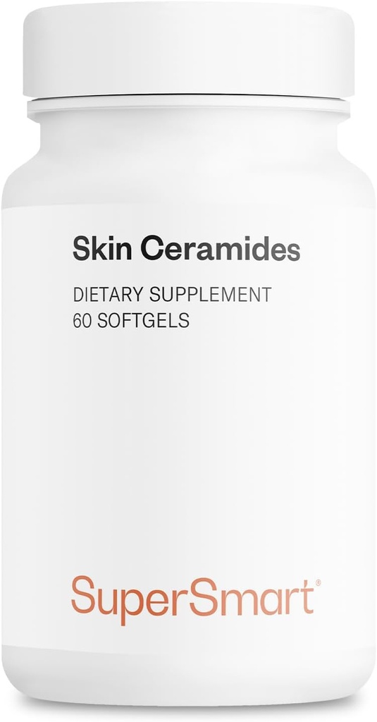 Supersmart - Skin Ceramides - with Zinc - Powerful Skin Hydration, Protection & Care Supplement | Non-GMO - 60 Softgels