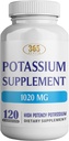 365 健康カリウムサプリメント 1020 mg | 炭酸カリウム | ノンGMO | グルテンフリー | アメリカ製 | 120 ベジタリアンカプセル