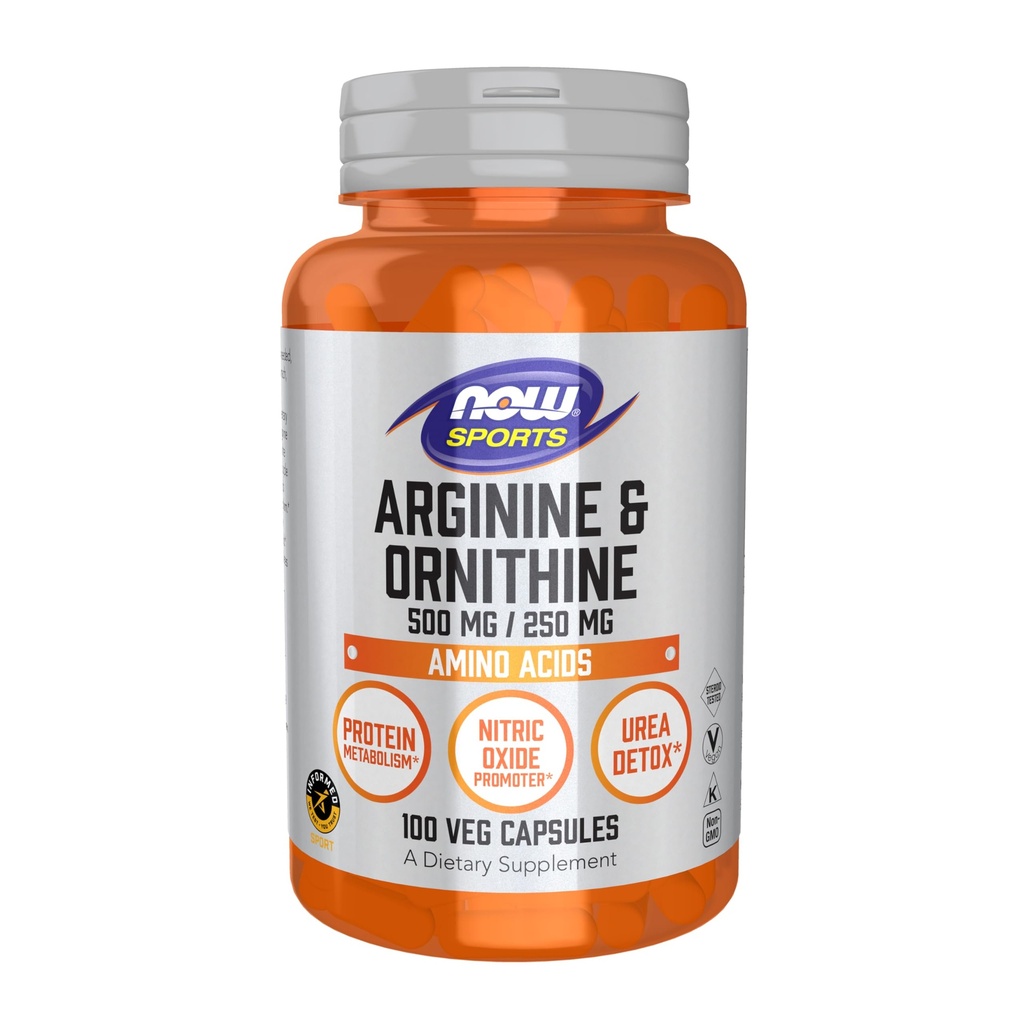 NOWのスポーツの栄養物、アルギニン及びOrnithine 500/250のmgのアミノ酸、100のベジのカプセル