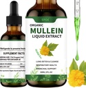Mulleinの葉、Lungsの有機性呼吸ブースター アルコールのためのMulleinの低下と液体は、免疫および呼吸の健康サポートのためのLungの清潔、白を落とします