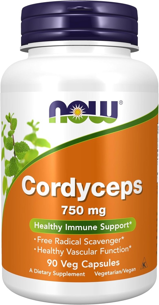 NOWフーズサプリメント、コーディセプ(コルディセプシンジシス)750mg、ヘルシー免疫サポート*、90ベジーカプセル