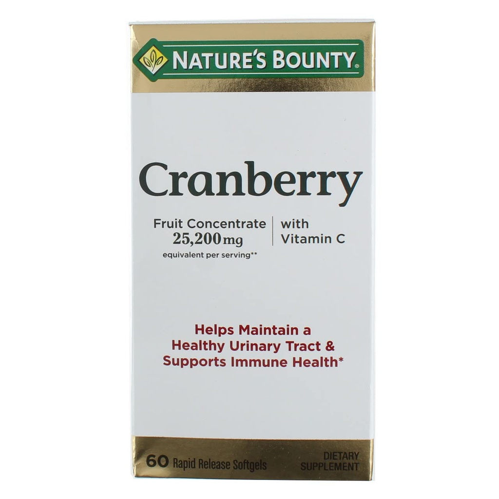 Nature's Bountyクランベリー栄養補助食品60ソフトジェル(6パック)