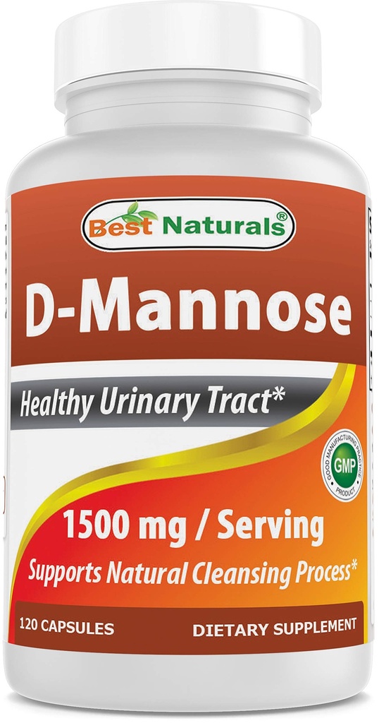 最高のナチュラルD-Mannoseカプセル - 尿路面電車クレンジングサプリメント1500mg /サービング - 120カウント