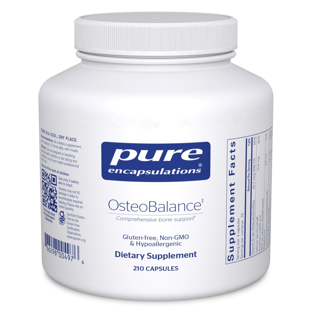 純粋なカプセル化 OsteoBalance | カルシウムの吸収を促進し、健康な骨の鉱物化を高めるためのHypoallergenicの補足* | 210のカプセル