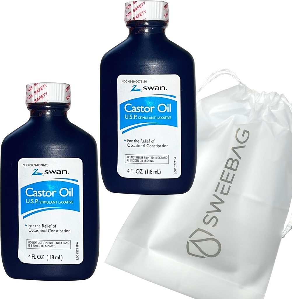 SWANの足車オイルUSP 100%のOccasionalの便秘の救助のための興奮剤のLaxative 4 FlのOz (パッケージ2)プラス袋の強く、防水