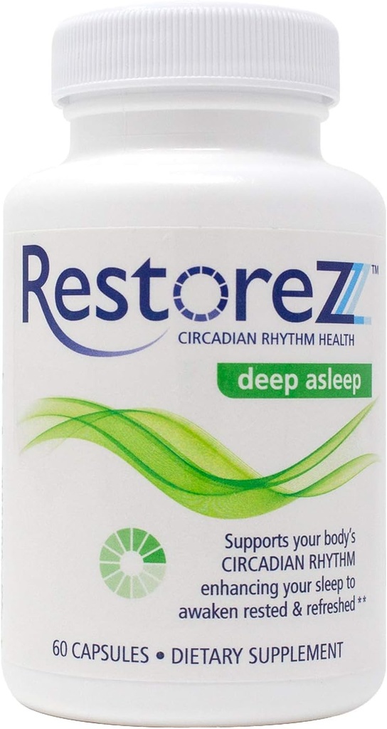 RestoreZ の深い眠り (60 のカプセル) 自然な睡眠の補足 - 戦闘の夜間の中断およびあなたの睡眠を回復する - 睡眠の援助を形作る非習慣