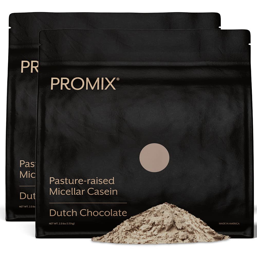 ProMix栄養カゼインプロテインパウダー - 草フェッド、牧草上げ、スローリリース25g Micellar Casein - 5.4g BCAAsグルテンフリー、砂糖フリー、大豆フリー - チョコレート、5lb