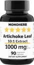MONOHERB Artichoke Leaf Extract 1000 mg - 90 Vegetarian Capsules