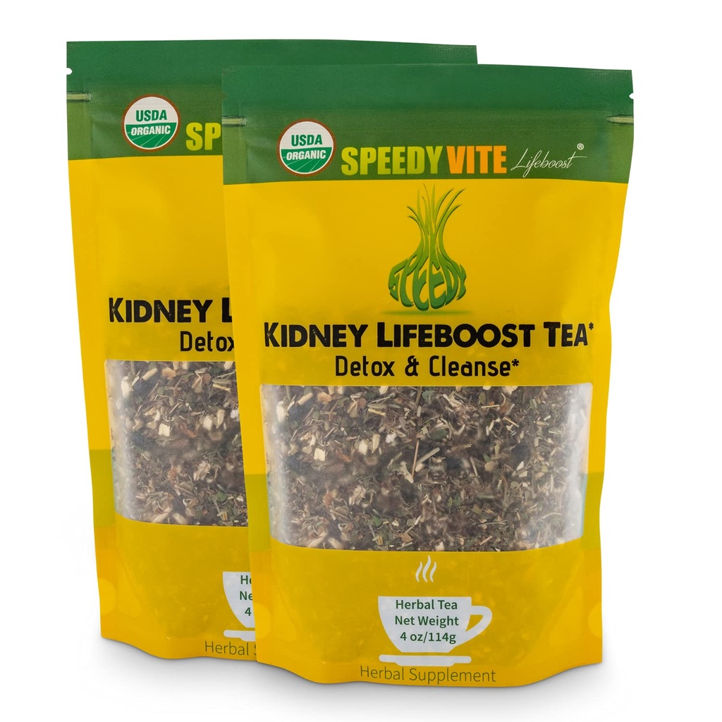 SpeedyVite Kidney Bladder LifeBoost Tea Herbal Supplement、USDA Organic Cleanses & Supports 尿路の健康、Marshmallow Root Dandelion Goldenrod Juniper Hydrangea+ ナチュラルデトックス