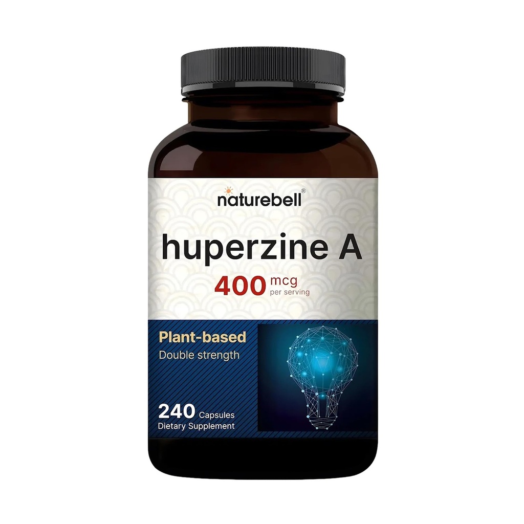 NatureBell Huperzine A 400mcg サービングあたり, 240 カプセル, (Huperzine A サプリメント) | サポートフォーカス, 認知, 記憶, 学習能力 – プレミアム脳の健康サプリメント – GMOなし