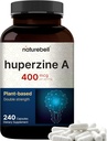 NatureBell Huperzine A 400mcg Per Serving, 240 Capsules, (Huperzine A Supplement) | Supports Focus, Cognition, Memory, and Learning Ability – Premium Brain Health Supplements – No GMOs