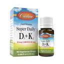 カールソン - スーパーデイリーD3 + K2、50 mcg D3 + 45 mcg MK-7、ハート&骨の健康、90液体ドロップ、2.54 ml