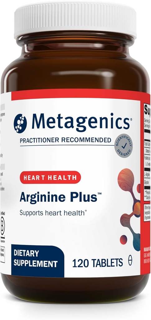 Metagenics Arginine Plus - 1.5 g L-Arginine - 血流と心の健康をサポート* - 665 mcg DFE Folate(カルシウムL-5-Methyltetrahydrofolateとして) - 非GMO、ベジタリアン&グルテンフリー - 120カウント