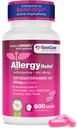 GenCare - アレルギー救済薬 | 抗ヒスタミンジフェナヒアミン25mg(600錠/瓶) バリューパック | かゆみの目、くしゃみ、鼻の鼻 | 季節的または屋内および屋外のアレルギーのためのリーブ