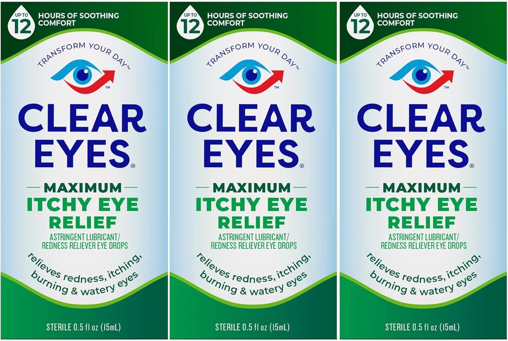 明確な目最高のかゆみ目の救助の目の低下、0.5 Fl Oz (パッキング3)