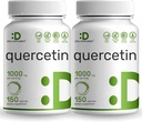 サービング(2パック)ごとのQuercetin 1000mg   300のカプセル、高いBioavailableのフラボノイド、テストされる第三者は健康な免疫システム、非GMO、グルテンを支えません