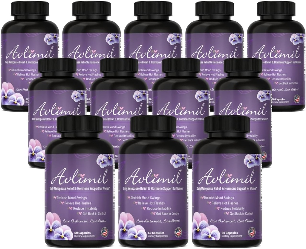 ホルモンバランスと更年期 | 気分のスイングからの救済, ホットフラッシュ, 夜の汗 & 更年期障害 - Isoflavones, ブラックコホッシュ, ラズベリー, バレリアン, セージ, レッドクローバー, レモンバー - 60 カウント (12)