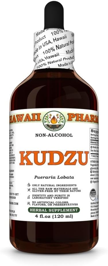 ハワイ Pharm Kudzuアルコールフリー抽出物、肝臓のウェルネスのためのグリセライト、心機能を促進する、心臓血管バランスをサポートし、酸化ダメージから肝臓を保護します。