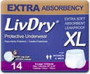 LivDry大人のXLの着目、余分吸収性の大人のおむつ、漏出保護、X-Large、14-Pack