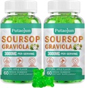 Soursop Graviola Gummies | 2000mg Soursopは、消化器、細胞サポート、免疫サポート、抗酸化剤の抽出物を取り除きます | 高吸収性 | 大人用スループフルーツ | 非GMO、ビーガン、120グミ