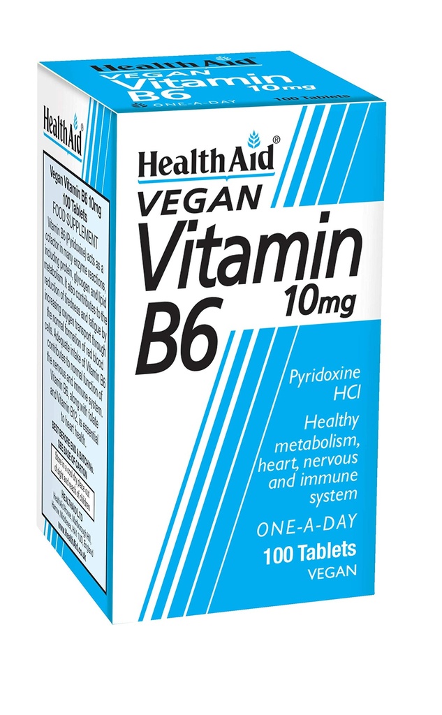 健康補助ビタミンB6 (ピリドキシンHCl) 10mg 100のタブレット
